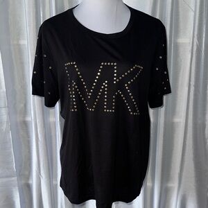 Michael Kors Gold Studded T-Shirt Sz XL/ Black
